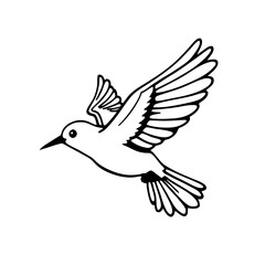 Fototapeta premium Elegant Flying Bird Illustration for Nature Themes Crafts and Tattoo Designs