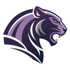Fierce Purple Panther Head Graphic for Logos Apparel and Sports Team Branding