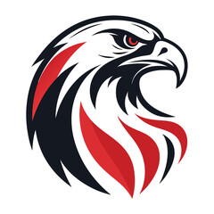 Fototapeta premium Majestic Eagle Head Illustration with Bold Red and Black Design for Tattoo and Graphic Use
