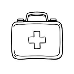 Fototapeta premium Vintage Medical Doctor's Briefcase Illustration for Healthcare Designs and Tattoo Inspiration