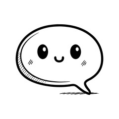 Obraz premium Cute Smiling Speech Bubble Ideal for Stickers Coloring Books and Digital Design