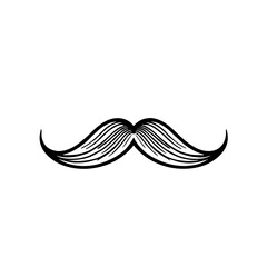 Obraz premium Stylish Hand-Drawn Mustache Ideal for Tattoo Design Mascot Branding and Graphic Illustrations