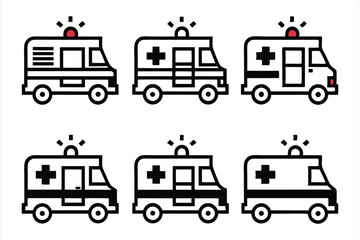 Ambulance icon set