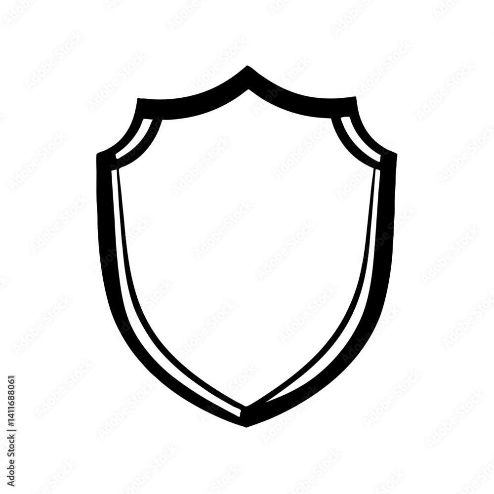 Poster classic shield emblem design for retro graphics branding and symbolic representation