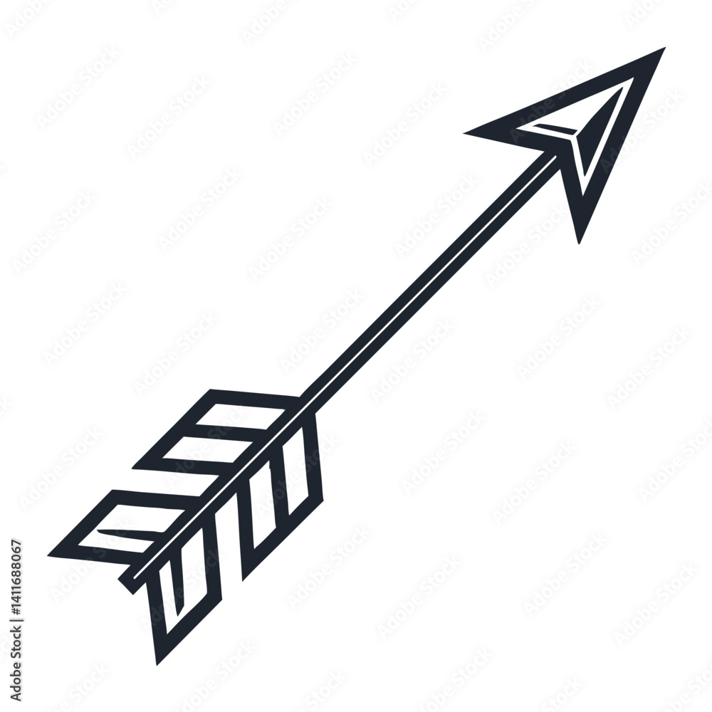 Poster dynamic forward-thrusting arrow vector design ideal for modern branding and graphics