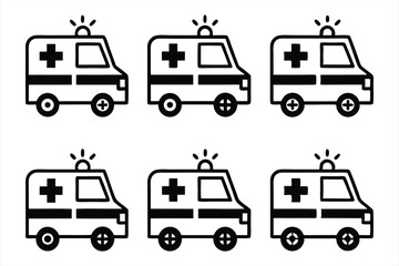 Ambulance icon set