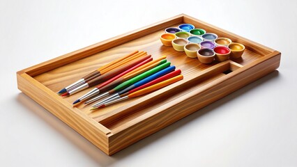 Fototapeta premium Painting Tray, Art Supplies, Artist Workspace