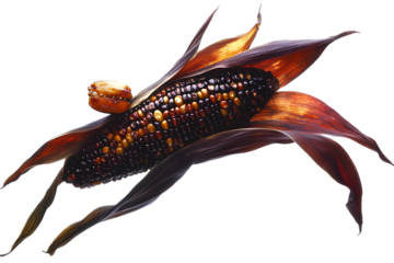 A single ear of corn, transparent background