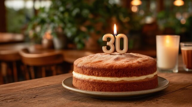 30th birthday celebration cozy restaurant cake and festive vibes
