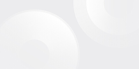 Vector white glowing geometric lines on gray background. Modern shiny blue circle lines iabstract modern design background