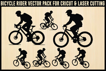 Obraz premium Cyclist Silhouette Bundle Pack 