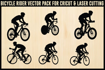 Obraz premium Cyclist Silhouette Bundle Pack 