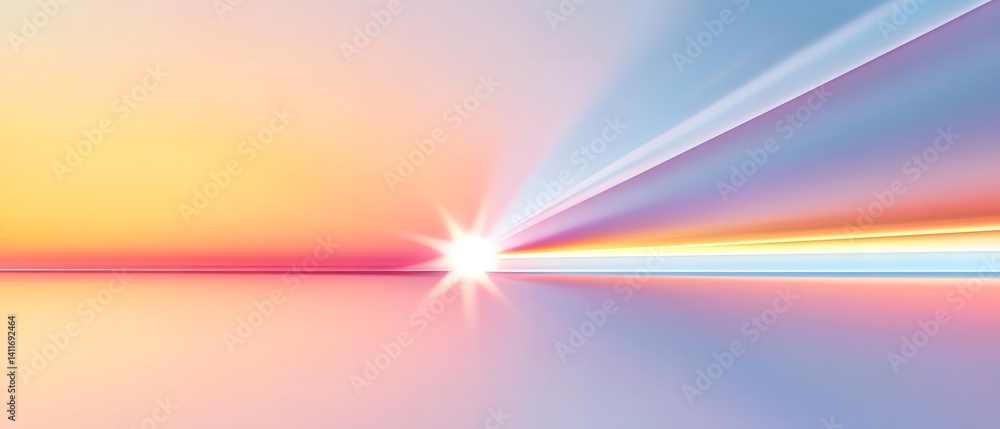 Poster abstract image of light beams and gradient background