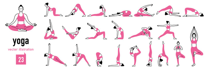 Various yoga poses.