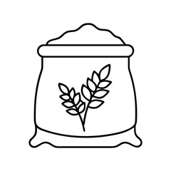 flour bag icon, flour bag line art - simple line art of flour bag, perfect for flour bag logos and icons