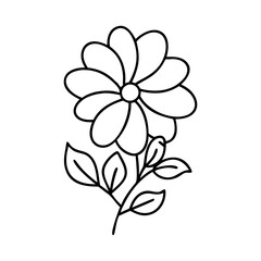 flower icon, flower line art - simple line art of flower, perfect for flower logos and icons