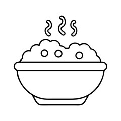 food bowl icon, food bowl line art - simple line art of food bowl, perfect for food bowl logos and icons