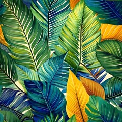 Tropical leaves pattern