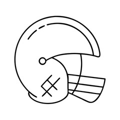 football helmet icon, football helmet line art - simple line art of football helmet, perfect for football helmet logos and icons