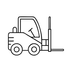 forklift icon, forklift line art - simple line art of forklift, perfect for forklift logos and icons
