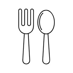 fork spoon icon, fork spoon line art - simple line art of fork spoon, perfect for fork spoon logos and icons