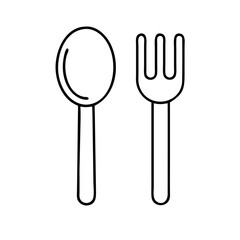 fork spoon icon, fork spoon line art - simple line art of fork spoon, perfect for fork spoon logos and icons