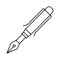 fountain pen icon, fountain pen line art - simple line art of fountain pen, perfect for fountain pen logos and icons