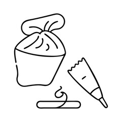 frosting bag icon, frosting bag line art - simple line art of frosting bag, perfect for frosting bag logos and icons