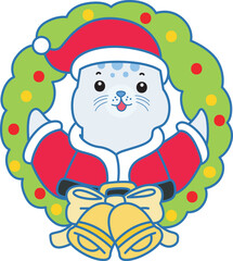 Cute Seal vector icon. Funny baby Seal animal series stock illustration. Life of fluffy Seal designs