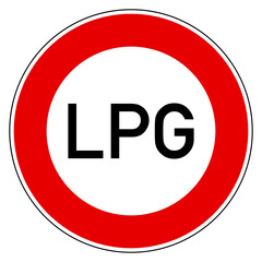 LPG und Verbotsschild