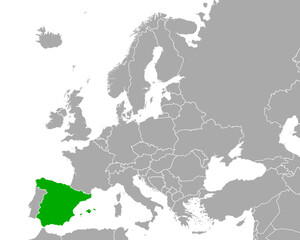 Obraz premium Karte von Spanien in Europa