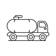 fuel tanker icon, fuel tanker line art - simple line art of fuel tanker, perfect for fuel tanker logos and icons
