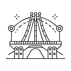 futuristic bridge icon, futuristic bridge line art - simple line art of futuristic bridge, perfect for futuristic bridge logos and icons