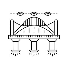 futuristic bridge icon, futuristic bridge line art - simple line art of futuristic bridge, perfect for futuristic bridge logos and icons