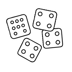 fuzzy dice icon, fuzzy dice line art - simple line art of fuzzy dice, perfect for fuzzy dice logos and icons
