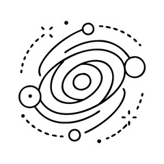 galaxy icon, galaxy line art - simple line art of galaxy, perfect for galaxy logos and icons