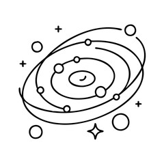 galaxy icon, galaxy line art - simple line art of galaxy, perfect for galaxy logos and icons