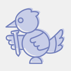 Icon bird mascot. Indonesian general election elements. Icons in two tone style. Good for prints, posters, infographics, etc.