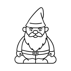 garden gnome icon, garden gnome line art - simple line art of garden gnome, perfect for garden gnome logos and icons