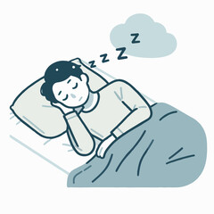 vector illustration of someone sleeping