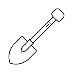 garden shovel icon, garden shovel line art - simple line art of garden shovel, perfect for garden shovel logos and icons