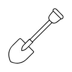 garden shovel icon, garden shovel line art - simple line art of garden shovel, perfect for garden shovel logos and icons