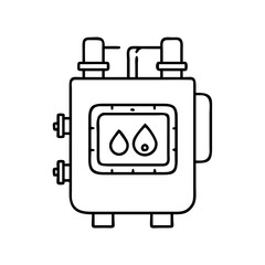 gas meter icon, gas meter line art - simple line art of gas meter, perfect for gas meter logos and icons