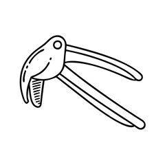 garlic press icon, garlic press line art - simple line art of garlic press, perfect for garlic press logos and icons