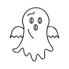 ghost icon, ghost line art - simple line art of ghost, perfect for ghost logos and icons