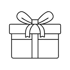 gift box icon, gift box line art - simple line art of gift box, perfect for gift box logos and icons