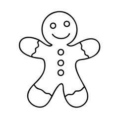 gingerbread man icon, gingerbread man line art - simple line art of gingerbread man, perfect for gingerbread man logos and icons