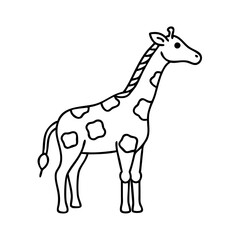 Naklejka premium giraffe icon, giraffe line art - simple line art of giraffe, perfect for giraffe logos and icons