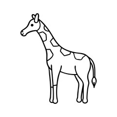 giraffe icon, giraffe line art - simple line art of giraffe, perfect for giraffe logos and icons