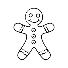 gingerbread man icon, gingerbread man line art - simple line art of gingerbread man, perfect for gingerbread man logos and icons